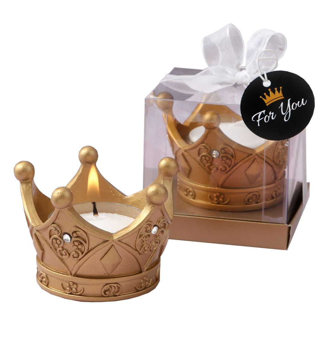 Fashioncraft Royal Gold Crown Tea Light Candle Holders (1pc Set) Party