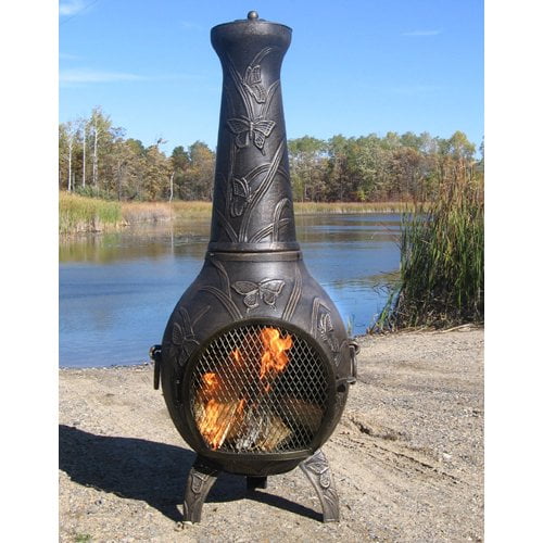 The Blue Rooster Butterfly Style Aluminum Wood Burning Chiminea by The Blue Rooster