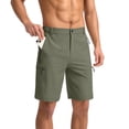 thumbnail image 1 of OIOLOYJM Shorts Cargo de Randonnée pour Hommes Légers Extensibles pour Extérieur Shorts Athlétiques Golf Camping Décontracté Gym Course avec 4 Poches Zippées Vert m, 1 of 3