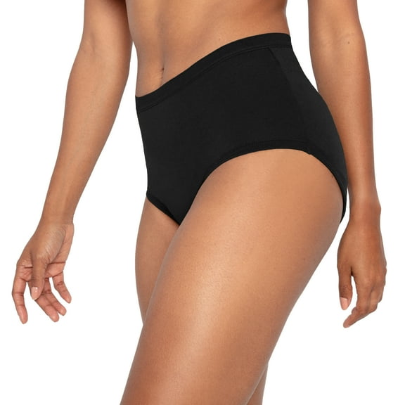 The Period Company.Organic Cotton Extra Coverage High Waisted, Period Underwear for Heavy Flows, Black, M