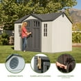 thumbnail image 4 of Lifetime Polyethylene Outdoor Storage Shed, 8' x 8' x 10', Gray (60243), 4 of 9