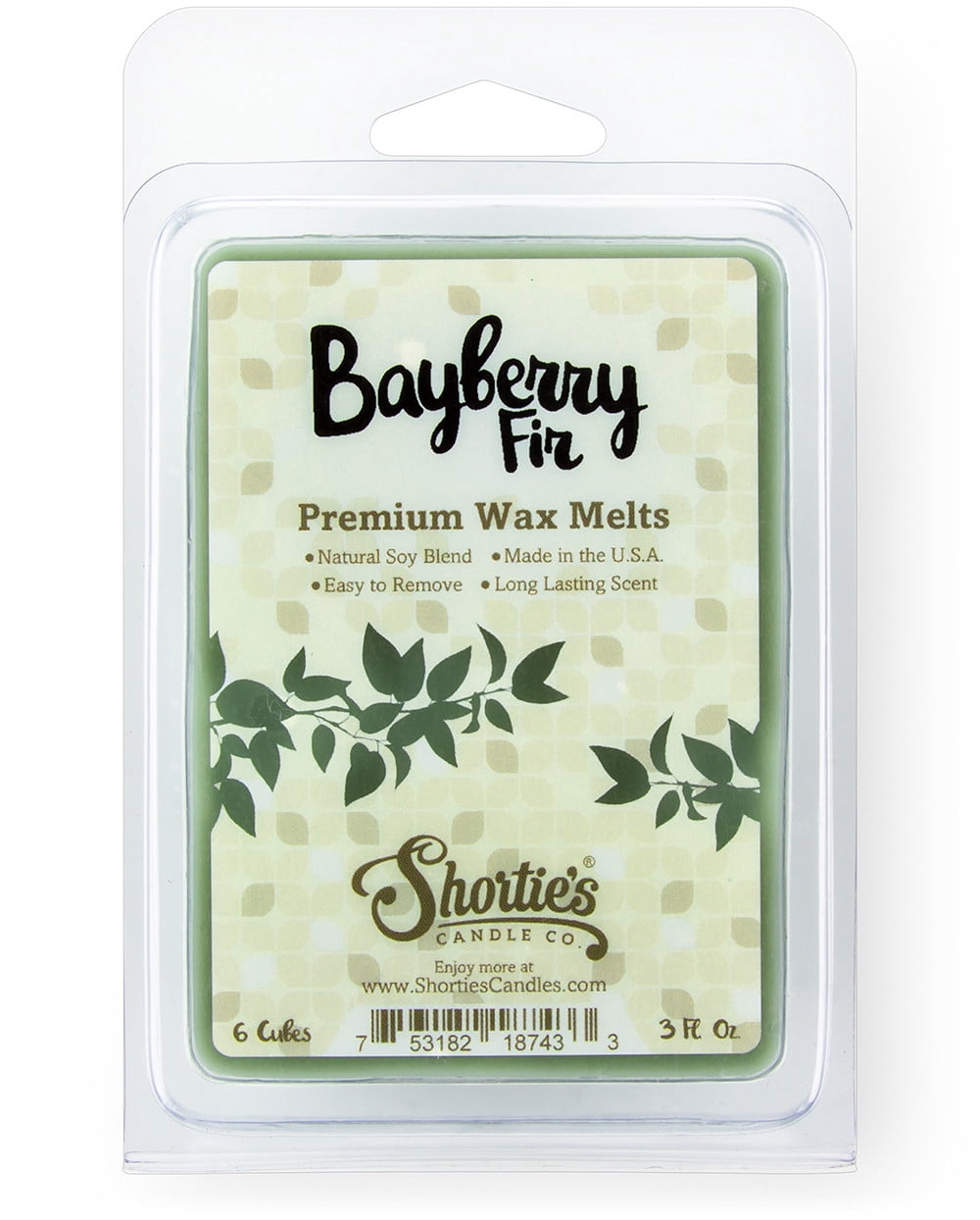 Bayberry Fir Wax Melts New Wax Blend 1 Highly Scented 3 Oz. Bar