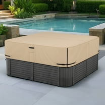VEVOR Outdoor Hot Tub Cover, 95 x 95 x 20 Inch Weatherproof and Waterproof Hot Tub Cover Protector, 600D Heavy Duty Oxford Fabric and 950N Tearing Strength, Square Spa Covers for Hottub, Brown
