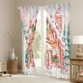 thumbnail image 3 of Manfei Kawaii Gingerbread House Curtains Pack of 2 (42x84 Each), Christmas Snowman Curtains Blackout,Pink White Brown Bedroom Curtains For Girls Kids,Breathable Home Decor, 3 of 6