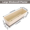 thumbnail image 6 of 3 Pack 12 Inches Flower Window Planter Plastic Vegetable Planters with Trays Vegetables Growing Container Garden Flower Plant Pot, Large Indoor Plant Pot for Balcony, Patio, Garden( Beige), 6 of 8