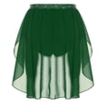 thumbnail image 2 of inlzdz Womens Modern Dance Skirt High Waist Sparkly Rhinestone Irregular Hem Dancewear for Competition Dark Green XL, 2 of 5