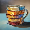 thumbnail image 7 of Shoreew Painted Book Mug with Spoon Creative 3D Stack Book Coffee Cup Retro Novel Style Cup Collection Gifts for Literature Lovers, 7 of 7