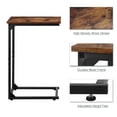thumbnail image 4 of C Shape Side Table Set of 2, C Shape Sofa and Bed End Table, Portable Laptop Table, Sofa Side Table, Space Saving Living Room Bedroom - Brown, 4 of 5