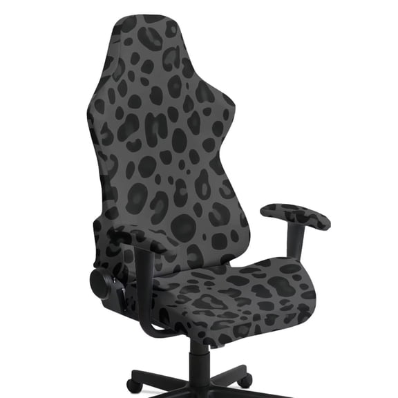 Jiueut Black Leopard Print 4 PCS Gaming Chair Covers, Stretchable Chair Protective Cover with 2 Pieces Arm Rest Cushion Anti-Dust Universal Chair Slipcover Protector