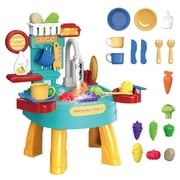 HUASHENG Children's Toys Play Kitchen | Running Water Cutlery Washbasin Toys Dishwasher Multi Function Play Kitchen Toys Children's Birthday Toy Accessories