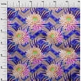 thumbnail image 3 of oneOone Polyester Lycra Royal Blue Fabric Florals Sewing Craft Projects Fabric Prints By Yard 56 Inch Wide, 3 of 4