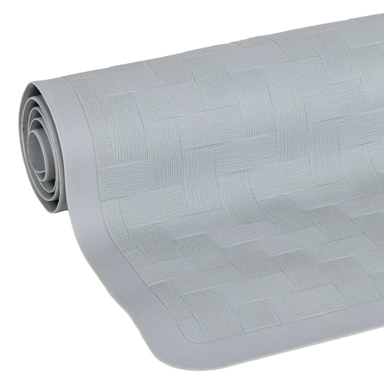 Mainstays Rubber Bath Mat with Suction Cups, Gray photo 4