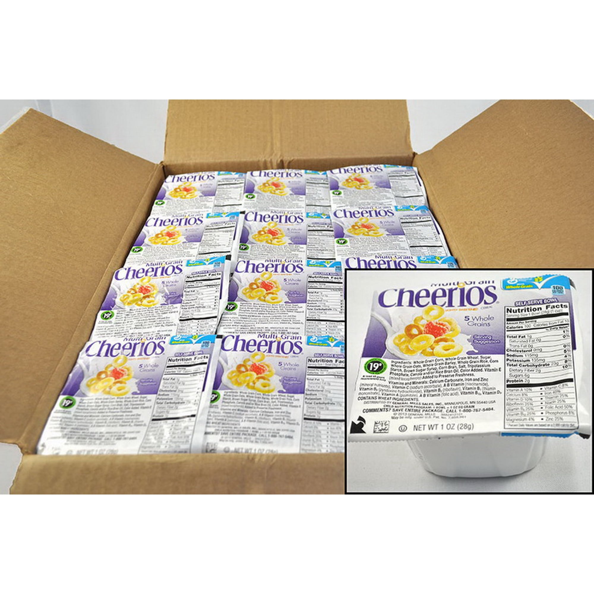 (Price/Case)Multigrain Cheerios Bowl Pak Multi-Grain Cheerios Cereal 1 Ounces - 96 Per Case