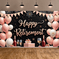 thumbnail image 5 of Pink Theme Happy Retirement Banner Gold Decor Retirement Party Display Balloon Arrangement Gift Box Design Festive Backdrop for Retirement Party Indoor Decoration Photo Backdrop, 5 of 9
