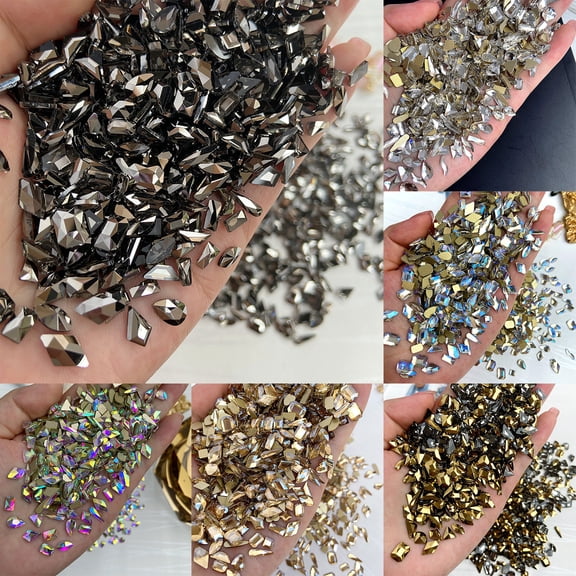 SmartBy 50Pcs/Bag Nail Art Rhinestone 3D Geometric Shaped Glitter Manicure Accessories