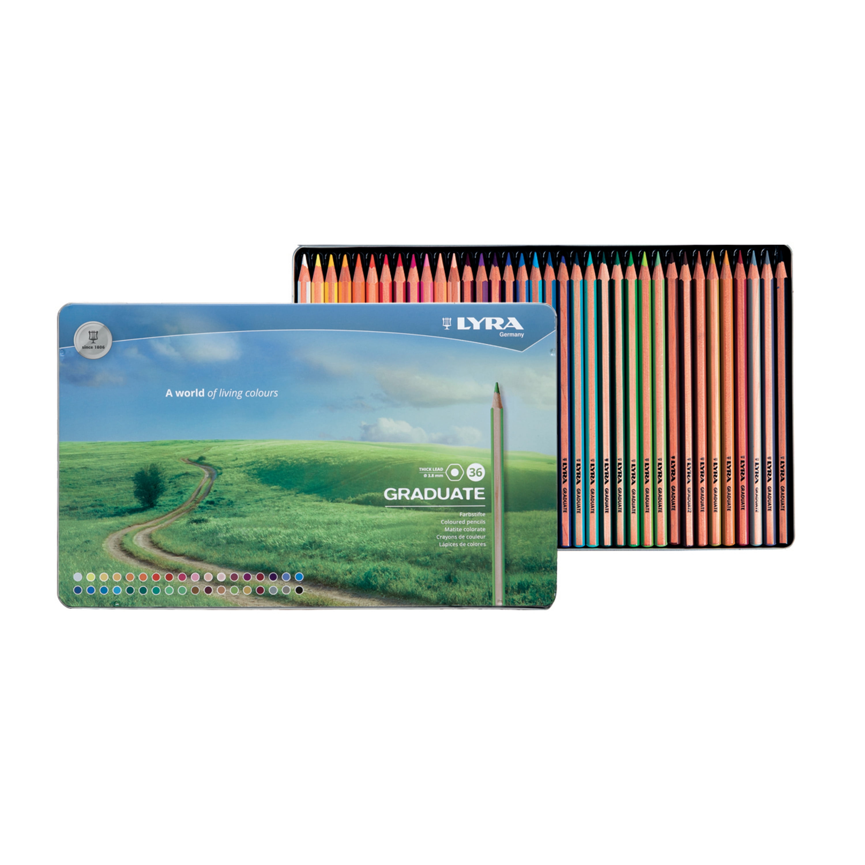 Lyra Graduate Colored Pencils, Tin Set of 12 - The Art Store/Commercial Art  Supply
