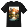 thumbnail image 2 of Plus Size Shirt for Women Black Tops for Women Oversized Short Sleeves Shirt for Women Pine Trees3 T Shirt Crewneck Shirt for Women 3XL, 2 of 5