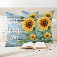 thumbnail image 4 of Pack of 2 Outdoor Pillow Covers 24x24 Inch Waterproof Spring Sunflower Throw Pillow Covers,Decorative Couch Pillow Shams Protectors Bee Wooden Grain Country Rustic Patio Pillowcases Cushion Covers, 4 of 8
