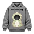 thumbnail image 3 of CUZIBR Cat Pouch Hoodie For Women Oversized Hoodies Cartoon Animal Hooded Long Sleeve Lovely Outdoor Tops,Grey,XXL, 3 of 3