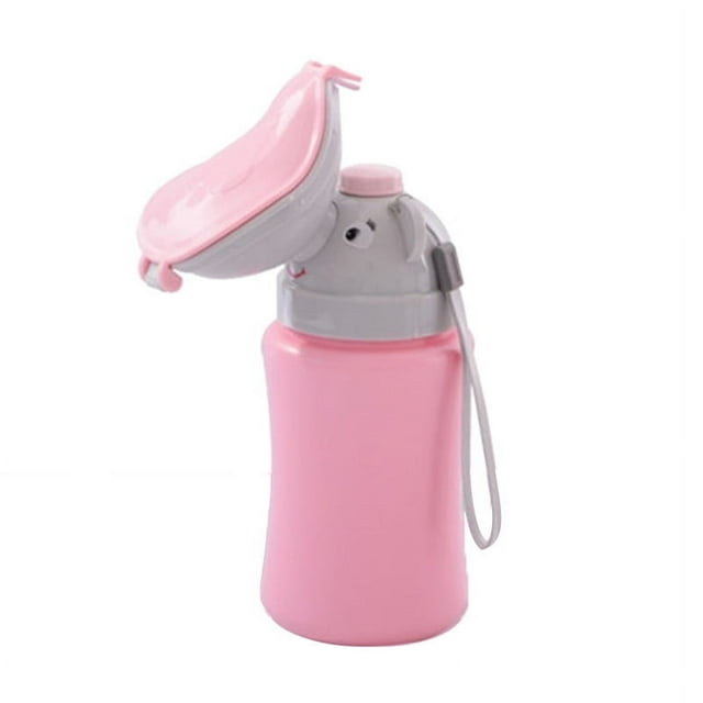 Orinal de viaje, taza portátil para orinar para orinal para niñas, inodoro de emergencia para acampar, viajes en coche y entrenamiento para orinar para niños (rosa)