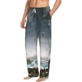 thumbnail image 2 of Balery Men'S 3d Lighthouse In The Surf Pants,Sleepwear Pants,Pajama Pants,Pj Bottoms Drawstring And Pockets-Medium, 2 of 9