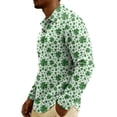thumbnail image 5 of Men's St. Patrick's Day Shamrock Henley Long Sleeve Pullover Casual Top Shirt, 5 of 6