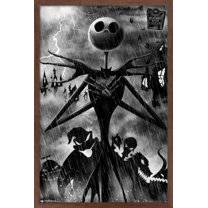 Disney Tim Burton's The Nightmare Before Christmas - Shadows Wall Poster, 14.725" x 22.375", Framed