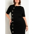 thumbnail image 2 of ELOQUII Women's Plus Size Button Front Workwear Dress, 2 of 6