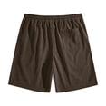 thumbnail image 5 of Mens Casual Shorts Cotton Drawstring 9 inch Waffle Shorts Stretch Elastic Waist Summer Beach Lounge Sweat Shorts Brown M, 5 of 9