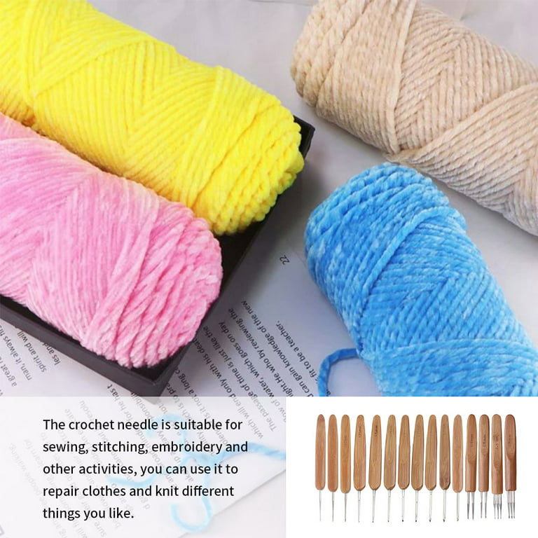 10pcs 0.5mm-2.75mm Bamboo Knitting Needles Set Small Lace Hooks