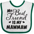 thumbnail image 3 of Inktastic My Best Friend is My Mawmaw with Hearts Boys or Girls Baby Bib, 3 of 4