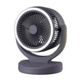 thumbnail image 3 of Ventilador de circulación de aire con ajuste de velocidad y cabezal giratorio de 360 ​​grados con LED portátil Negro, 3 of 9
