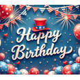 thumbnail image 4 of Colorful Theme Birthday Banner Decorative Design Party Backdrop for Kids Celebration Patriotic Event Indoor Decoration, 4 of 8