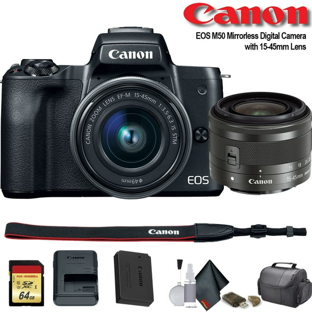 Canon EOS M50 Mirrorless Digital Camera +1545mm Lens (Intl Model