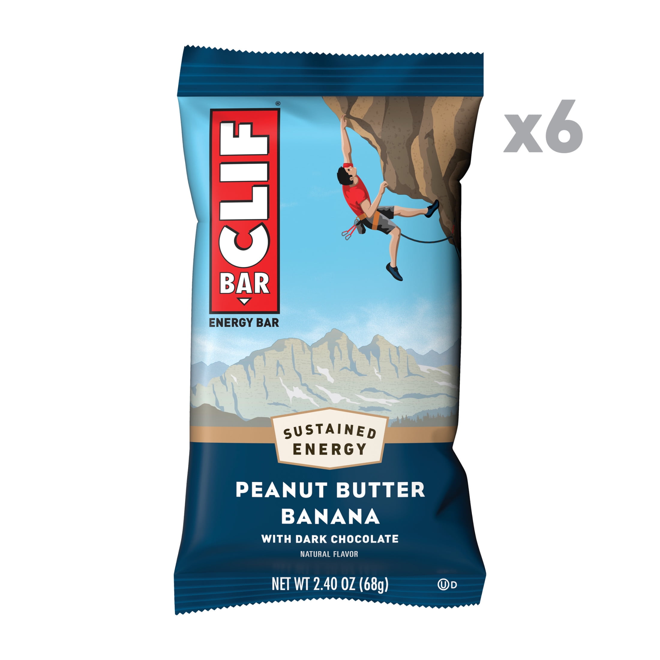 Clif Bar, Peanut Butter Banana, 6 Energy Bars, 2.4 Oz each
