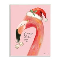 Stupell Industries Flamingo All The Way Pink Santa Claus Bird, 13 x 19, Design by Stephanie Workman Marrott