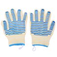 thumbnail image 2 of Manopla para parrilla, 2 guantes resistentes al calor, guantes de protección para manos libres, guantes para horno, artesanía superior, 2 of 14