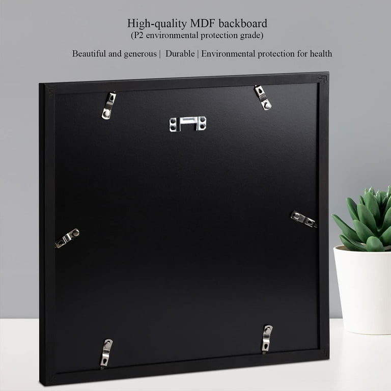 12x12 Picture Frames Black Solid Wood Display Pictures 10x10 or 8x8 with  Mat or 12x12 without Mat - 12x12 Inch Square Photo Frames with 2 Mats for  Wall or Tabletop Mount, 1 Pack