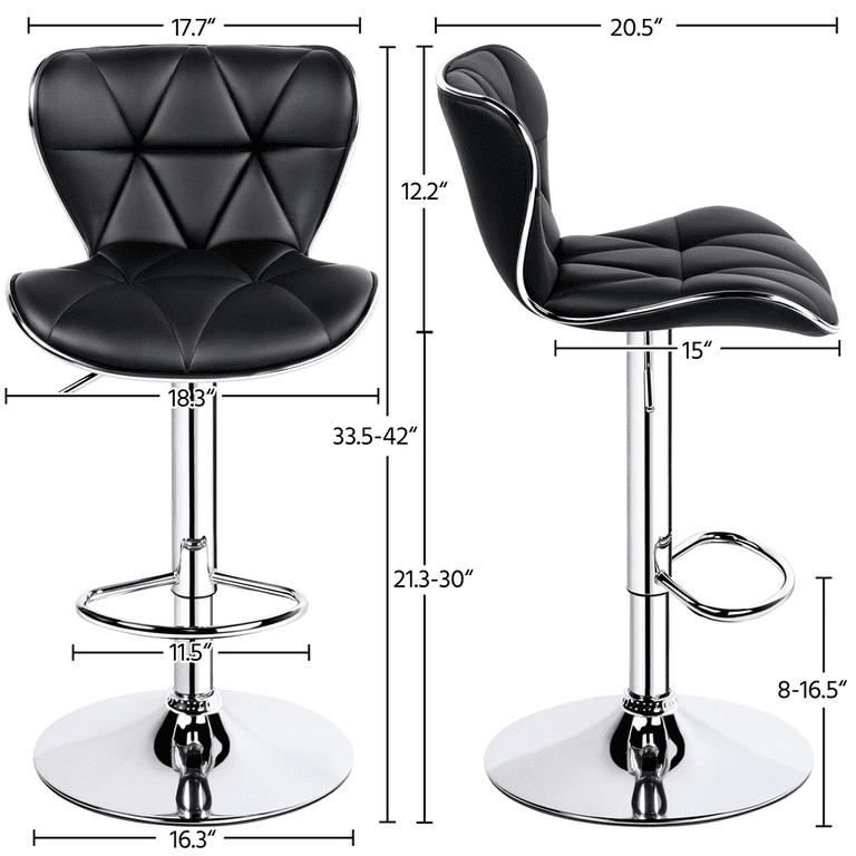 Leather bar outlet stools black