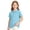 19# Sky Blue, variant on Girls Short Sleeve Pique Polo Shirt Preschool Shirt Matching Ribbed Collar Banded Sleeves Three-button Placket Uniform Army Green 110