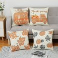 thumbnail image 2 of Thanksgiving Decor Pillow Covers, Thanksgiving Pillow Covers Decor Indoor Outdoor, Thanksgiving and Christmas All-Polyester Printed Pumpkin Garland Pillowcase,Orange,4pack 18x18 Inch, 2 of 7
