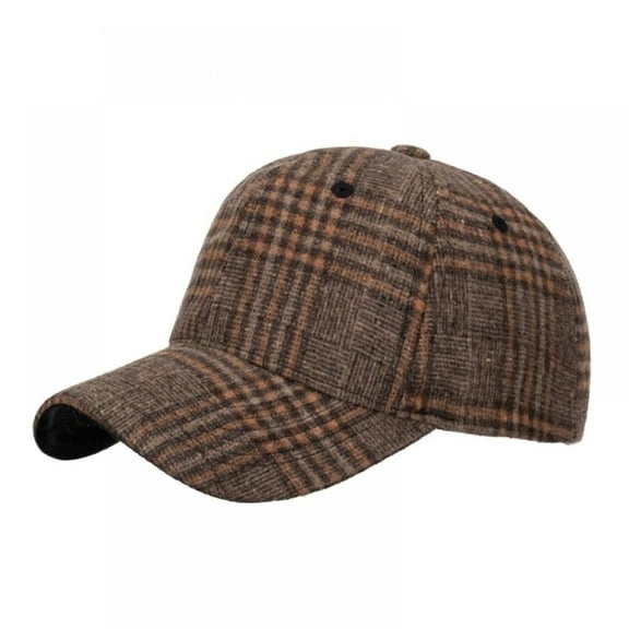 Classic Plaid Print Cotton Baseball Caps Red-Black Checkered Hat Buffalo Plaid Hat for Women Men Outdoor Hat Casual Cap