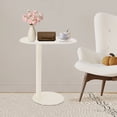 thumbnail image 4 of C-Shaped Side Table, Iron Couch Side Tables, Small TV Tray Tables for Living Room, Bedroom, 20 x 14in (Cream White), 4 of 19