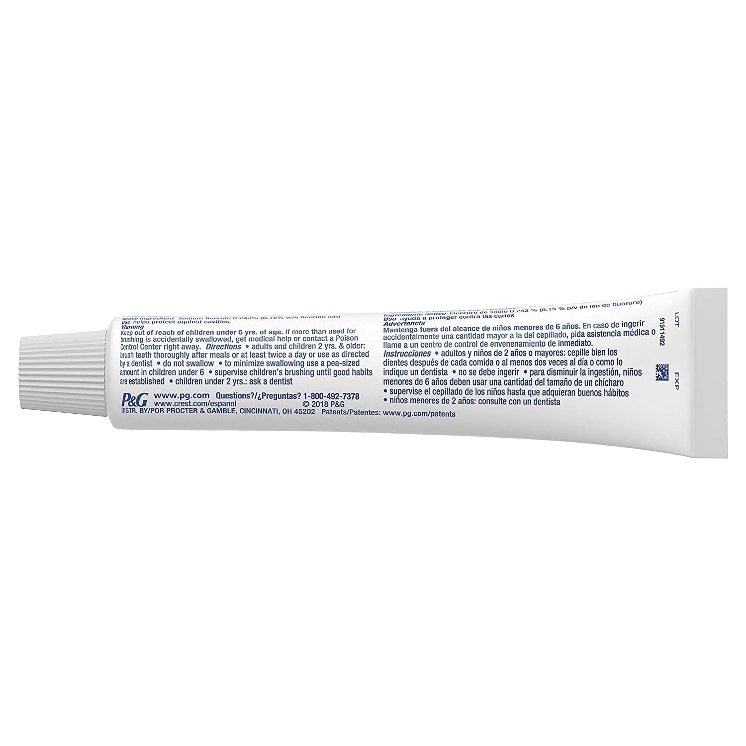 Crest Complete Plus + Whitening Intense Freshness Toothpaste, Intense Mint, 5.4 oz (153 g)