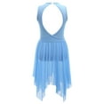 thumbnail image 2 of YONGHS Kids Girls Ballet Lyrical Contemporary Dance Dress Irregular Skirt Leotard Ballerina Dancewear Light Blue 10, 2 of 6