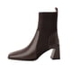 thumbnail image 1 of NECHOLOGY Botas Mujer Adulto Femenino Zapatos Botines mujer Botas tobilleras tejidas con tacones y gruesos, estilo francés, vintage, con cabeza cuadrada (Brown, 7), 1 of 5