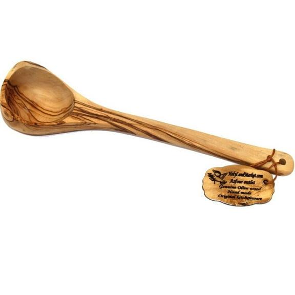 Holy Land Market Handcrafted Olive wood Soup Ladle-Small(Length 10 inches)Asfour Outlet Trademark