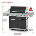 thumbnail image 2 of Nexgrill Deluxe 6-Burner Propane Gas Grill with Ceramic Searing Side Burner, Rotisserie Kit, 60,000 BTUs Output, and Stainless Steel Control Panel, BBQ Grill Perfect for Outdoor Gatherings 720-0896B, 2 of 9