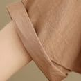 thumbnail image 5 of Womens Tops Crew Neck Cotton Top Medium Sleeve T Shirt Loose Pullover, 5 of 6