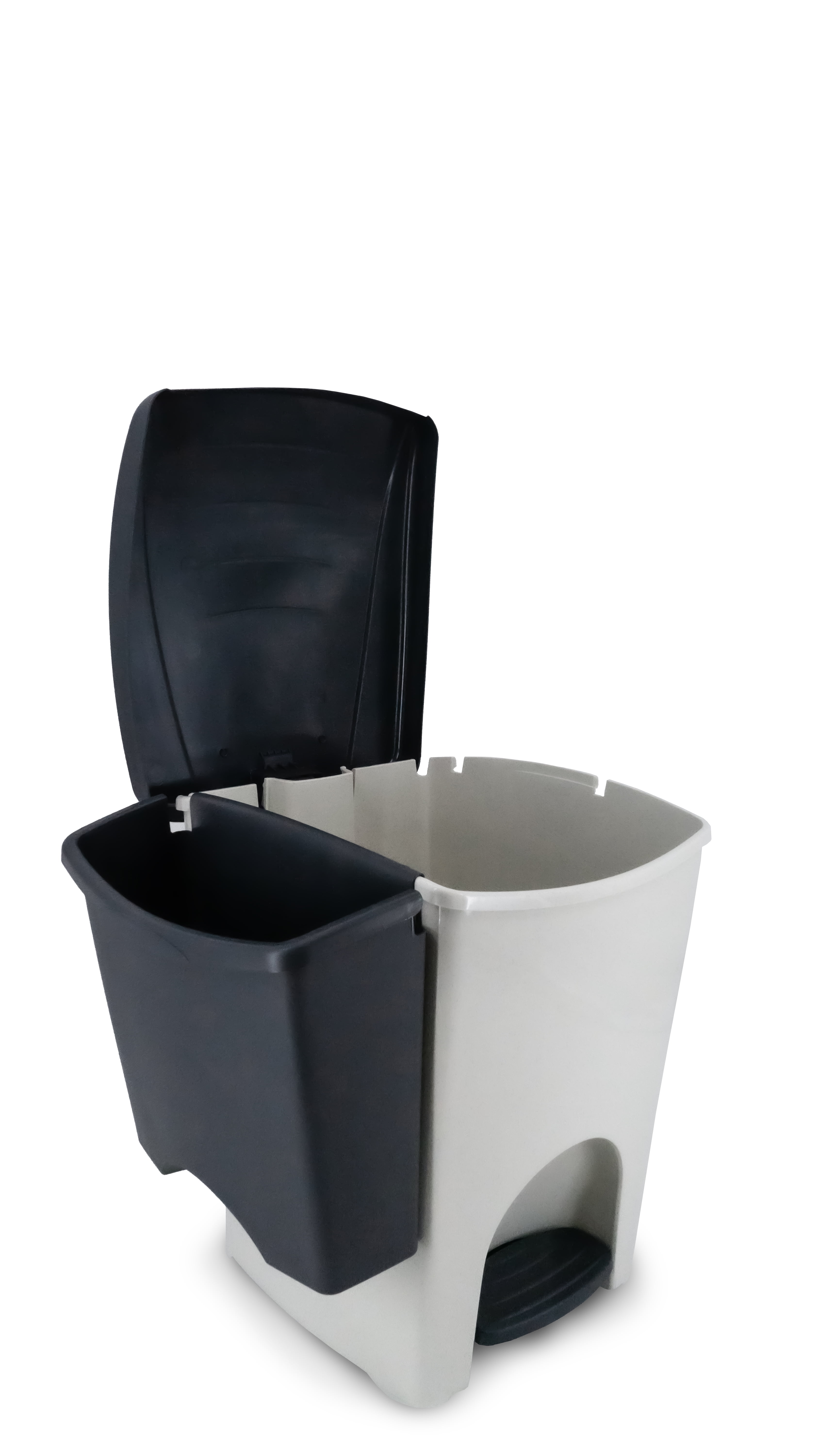 Poubelle en plastique et poubelle de recyclage Step N' Sort de 50 L avec bac amovible de 10 L